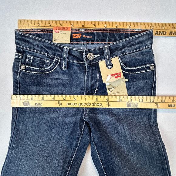 Levi's Boot Cut Jeans Adj Waist Stretch Blue Wonder Girls Sz 12 SLIM 24x27 NEW - Picture 10 of 14